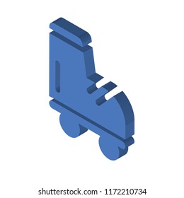 Roller skate isometric left top view 3D icon