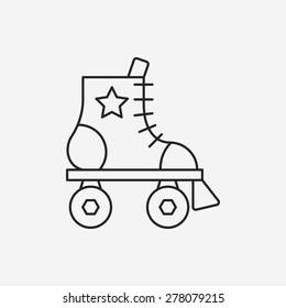 roller skate line icon