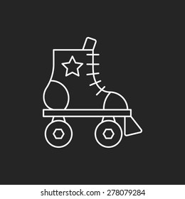 roller skate line icon