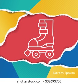 roller skate line icon