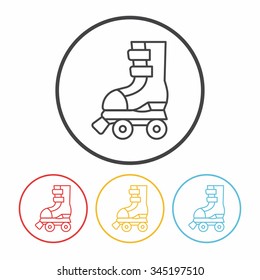 roller skate line icon