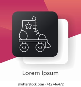 roller skate line icon
