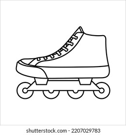 Roller skate line icon symbol. rollerskating element in trendy style. Vector illustration isolated on white background.