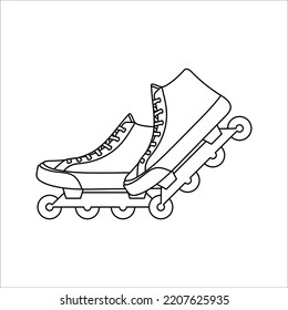 Roller skate line icon symbol. rollerskating element in trendy style. Vector illustration isolated on white background.