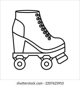 Roller skate line icon symbol. rollerskating element in trendy style. Vector illustration isolated on white background.