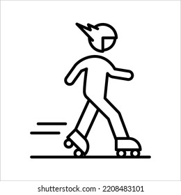 Roller skate line icon symbol. rollerskating element in trendy style. Vector illustration isolated on white background.