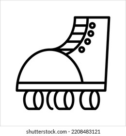 Roller skate line icon symbol. rollerskating element in trendy style. Vector illustration isolated on white background.