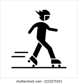 Roller skate line icon symbol. rollerskating element in trendy style. Vector illustration isolated on white background.