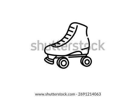 Roller skate line icon symbol. roller skating element in trendy style. Vector illustration isolated on white background