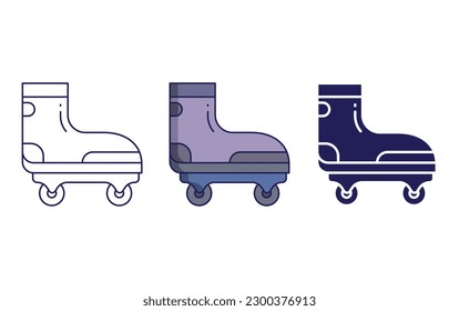 Roller Skate line and solid illustration icon