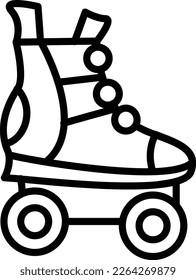 Roller Skate Line Vector Icon Design