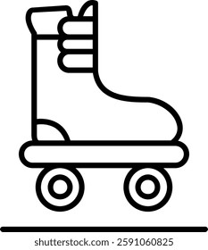 Roller Skate Line Vector Icon Design