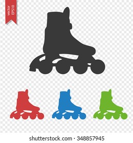 Roller Skate logo design. Line skating boot. Vector illustration of roller skates silhouette.