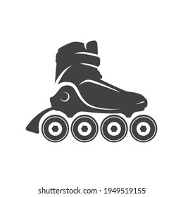 Rollschuh-Logo, Emblem, Abzeichen. Roller-Logo für Club-, Event- und andere Design-Elemente. Vektorgrafik.