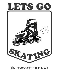 roller skate logo on white background - vector illustration