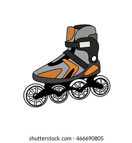 roller skate on white background - vector illustration