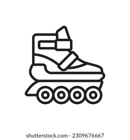 Roller Skate Outline Icon Vector Illustration