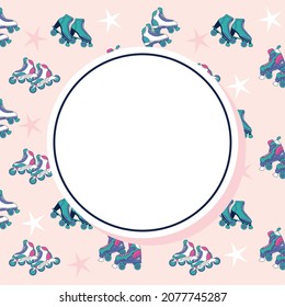 roller skate pattern circular frame