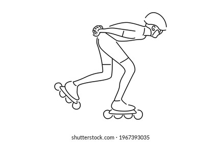 Roller skate player vector illustration