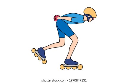 Roller skate player vector illustration