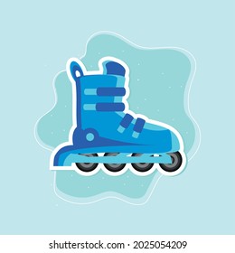 roller skate recreation cartoon icon