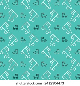 Roller Skate repeating vector pattern abstract colorful vector illustration background