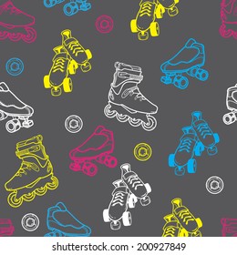 roller skate seamless pattern