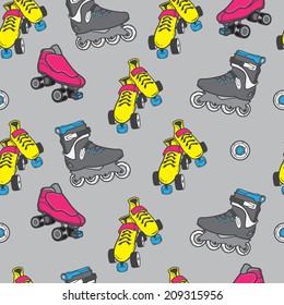 roller skate seamless pattern