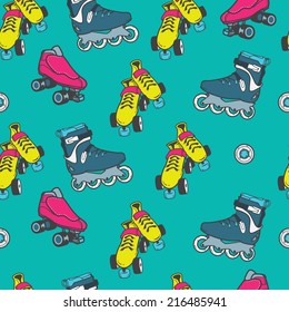 roller skate seamless pattern