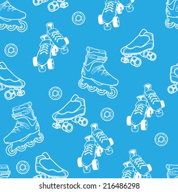 roller skate seamless pattern