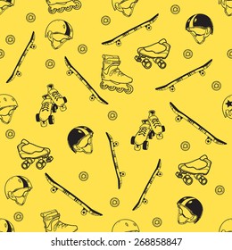 roller skate seamless pattern