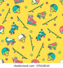 roller skate seamless pattern