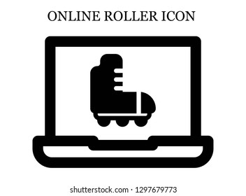 Roller skate search icon. Editable Roller skate search icon for web or mobile.