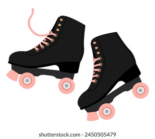 Roller skate shoes on white background