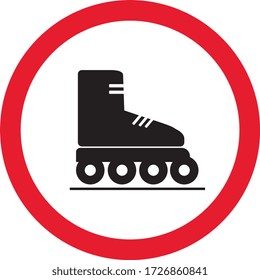 Roller skate sign, symbol, Vector illustration