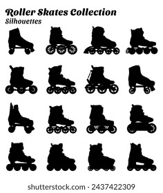 Roller skate silhouette illustration collection