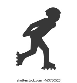 roller skate silhouette pictogram shoe hobby icon. Isolated and flat illustration. Vector graphic