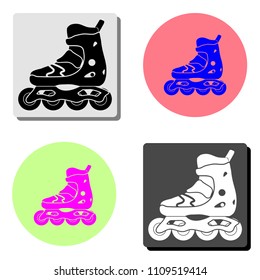 roller skate. simple flat vector icon illustration on four different color backgrounds
