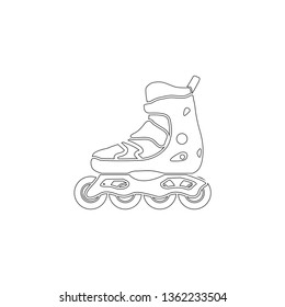 roller skate. simple flat vector icon illustration. outline line symbol - editable stroke
