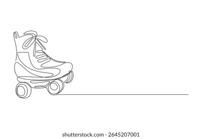 Roller Skate Single Line Drawing, Single Line Drawing of a Roller Skate, Roller Skate in Continuous Line Drawing,
