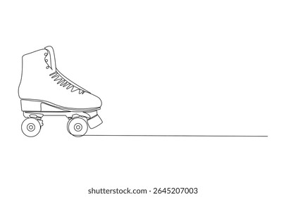 Roller Skate Single Line Drawing, Single Line Drawing of a Roller Skate, Roller Skate in Continuous Line Drawing,
