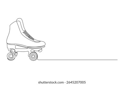 Roller Skate Single Line Drawing, Single Line Drawing of a Roller Skate, Roller Skate in Continuous Line Drawing,
