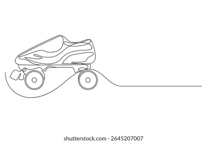 Roller Skate Single Line Drawing, Single Line Drawing of a Roller Skate, Roller Skate in Continuous Line Drawing,
