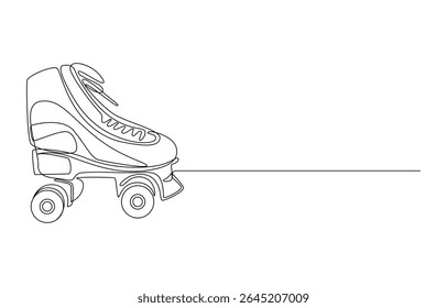 Roller Skate Single Line Drawing, Single Line Drawing of a Roller Skate, Roller Skate in Continuous Line Drawing,
