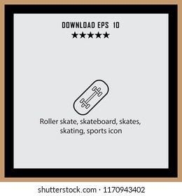 Roller skate, skating, sports icon vector icon