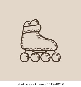 Roller skate sketch icon.