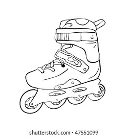 Roller skate sketch - vector