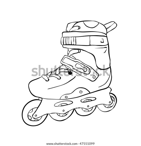 Roller Skate Sketch Vector Stock Vector (Royalty Free) 47551099