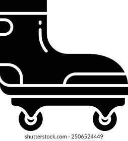 Roller Skate solid glyph vector illustration