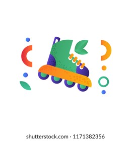 Roller skate, sport, fitness, healthy lifestyle symbol vector Illustration on a white background